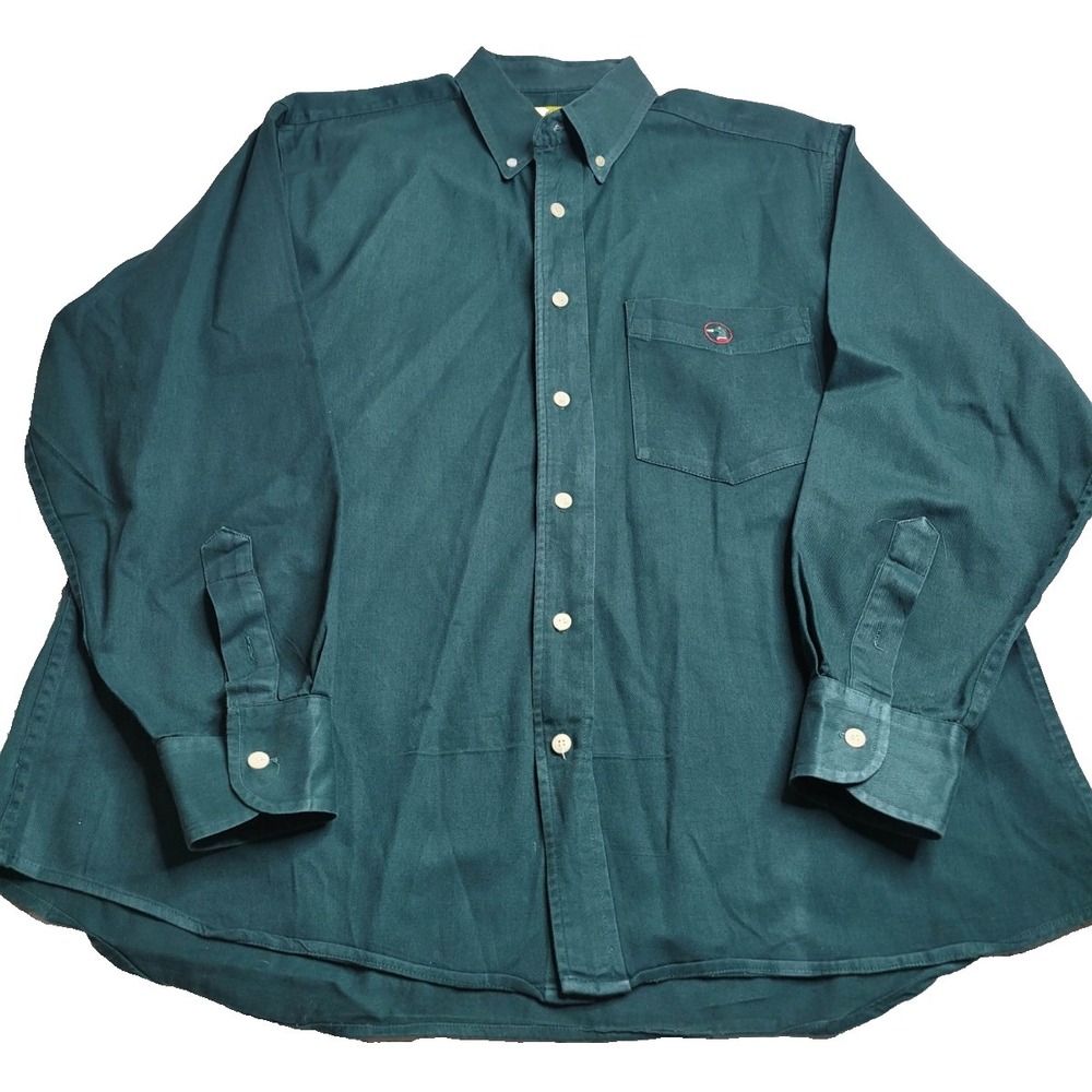 Vintage Duck Head Long Sleeve Button Up Shirt Green Men's XL